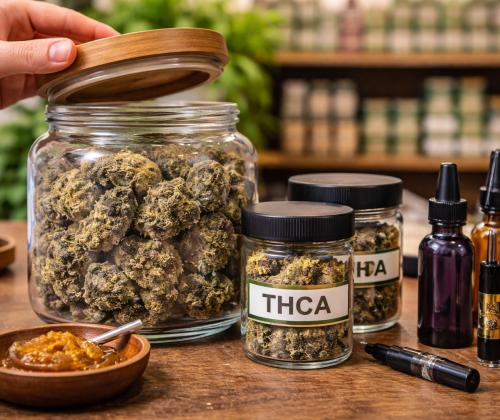 THCA hemp flower and wax concentrate products available at Green Leaf Botanicals 919 in Raleigh North Carolina